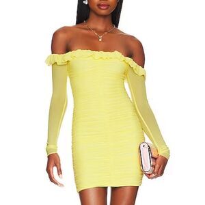 NWT Majorelle Gentille Mini Dress in Lemon Yellow Revolve XS